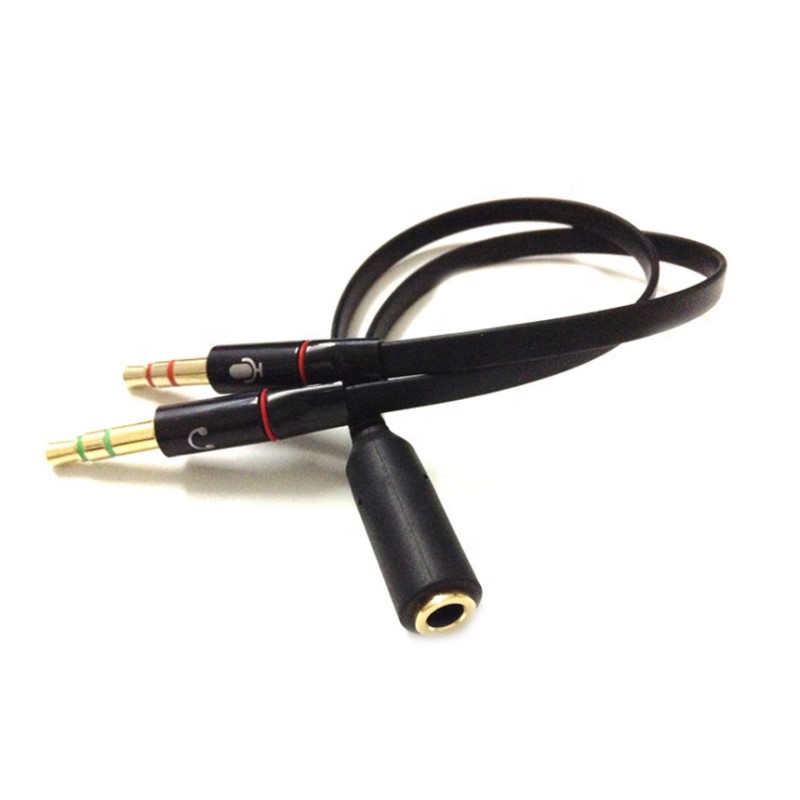 Headphone splitter 3.5mm Audio Cables Jack Headphones Adapter Convertors for PC Female with Headphone Microphone transform to 2 Dual 3.5mm Male Y Splitter