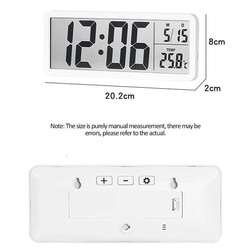 Battery Powered LCD Digital Wall Clock Time Week Date Temp Display Desktop Table Clock 1224H LCD Clock for Bedroom Home Decor C251015