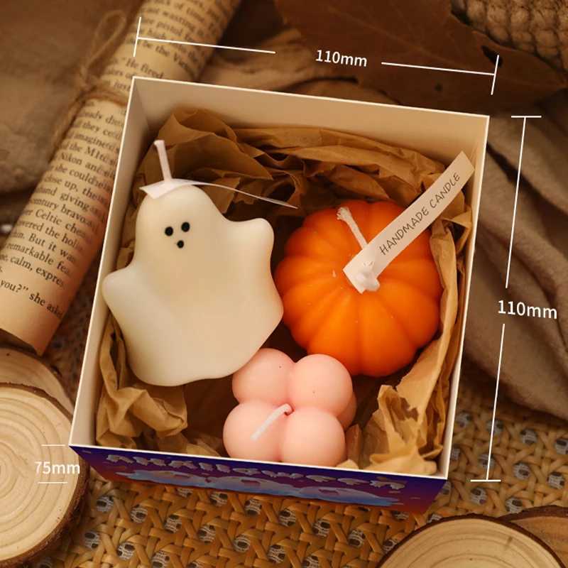 3pcsset Scented Candles Halloween Ghost Gift Box Set Home Decoration Small Ornaments Holiday Gifts C251015