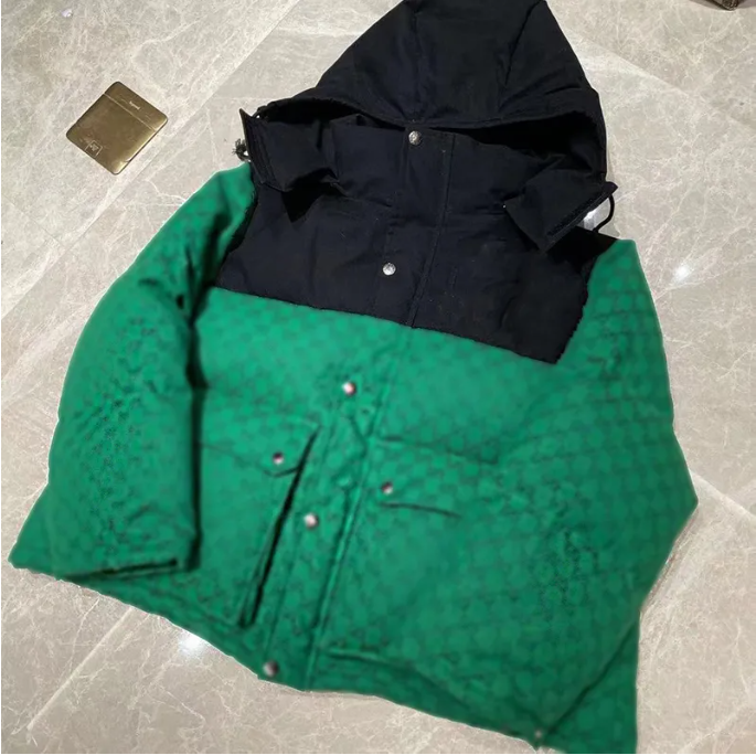 Green Letter Chain Designer Mens Down Jackets Parka Luxury Brands Women Bodywarm puffer Jacket Hooded Premium Casual Outdoor Winter Warm Thickened Zipper coats
