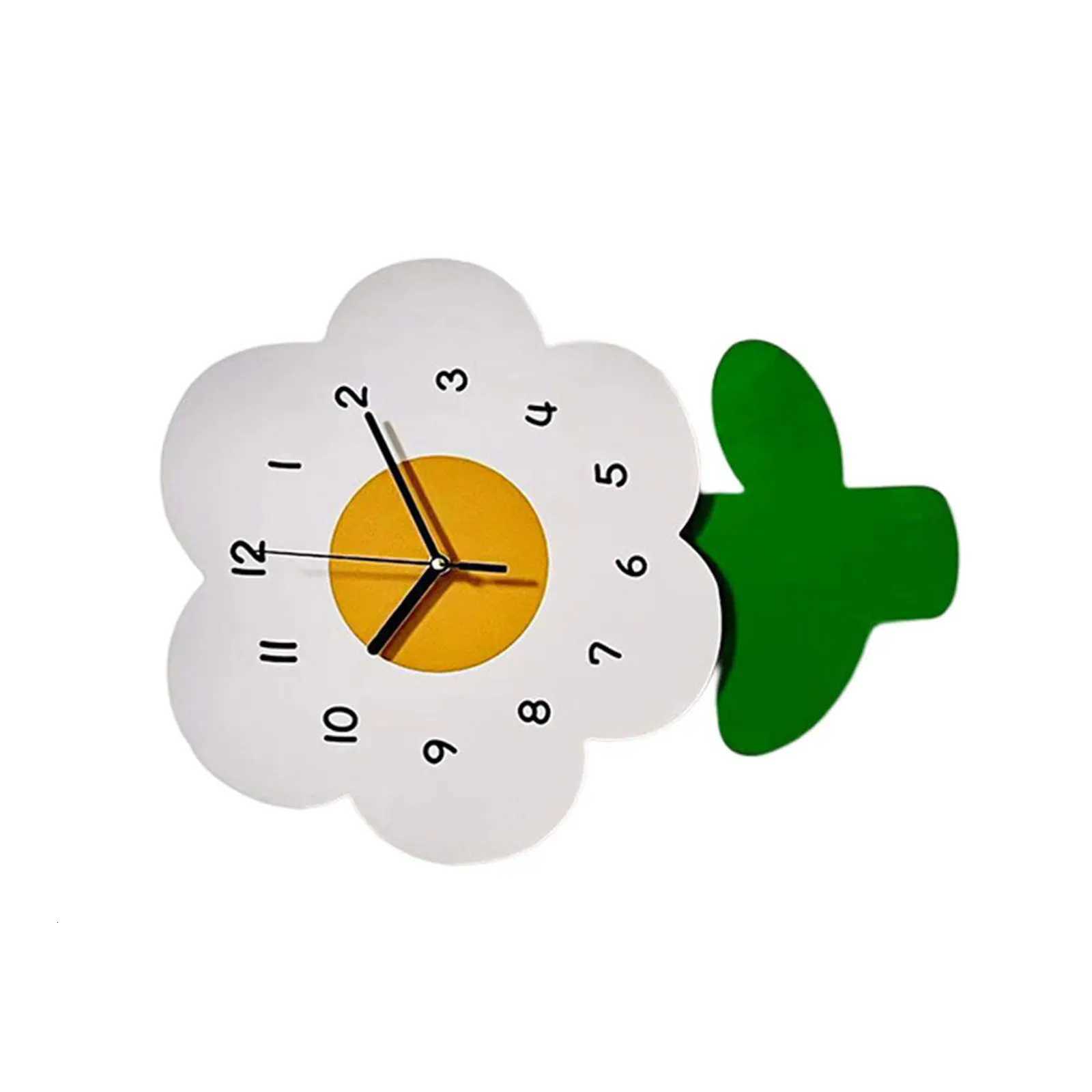 Flowers Shape Hanging Clocks Farmhouse Style Clock Artwork Ornament Good as Housewarming Gift C251015