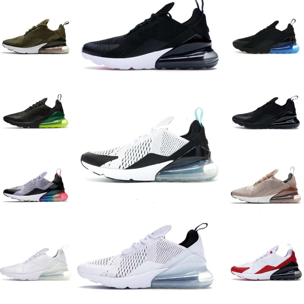 270 Sports Running Shoes Trainers 270S React Triple Black Core White Anthracite Brown Cactus Jack Photo Blue Outdoor Jogging Shoe Men Women Sports Platform Sneakers