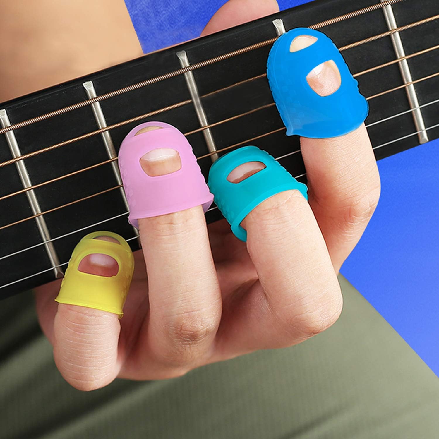 Guitar Silicone Finger Cots,Dab Wax Smoking Finger Cots,Heat Resistant, Scratch Proof, Temperature Proof Finger Protectors for Guitar Playing, And Man