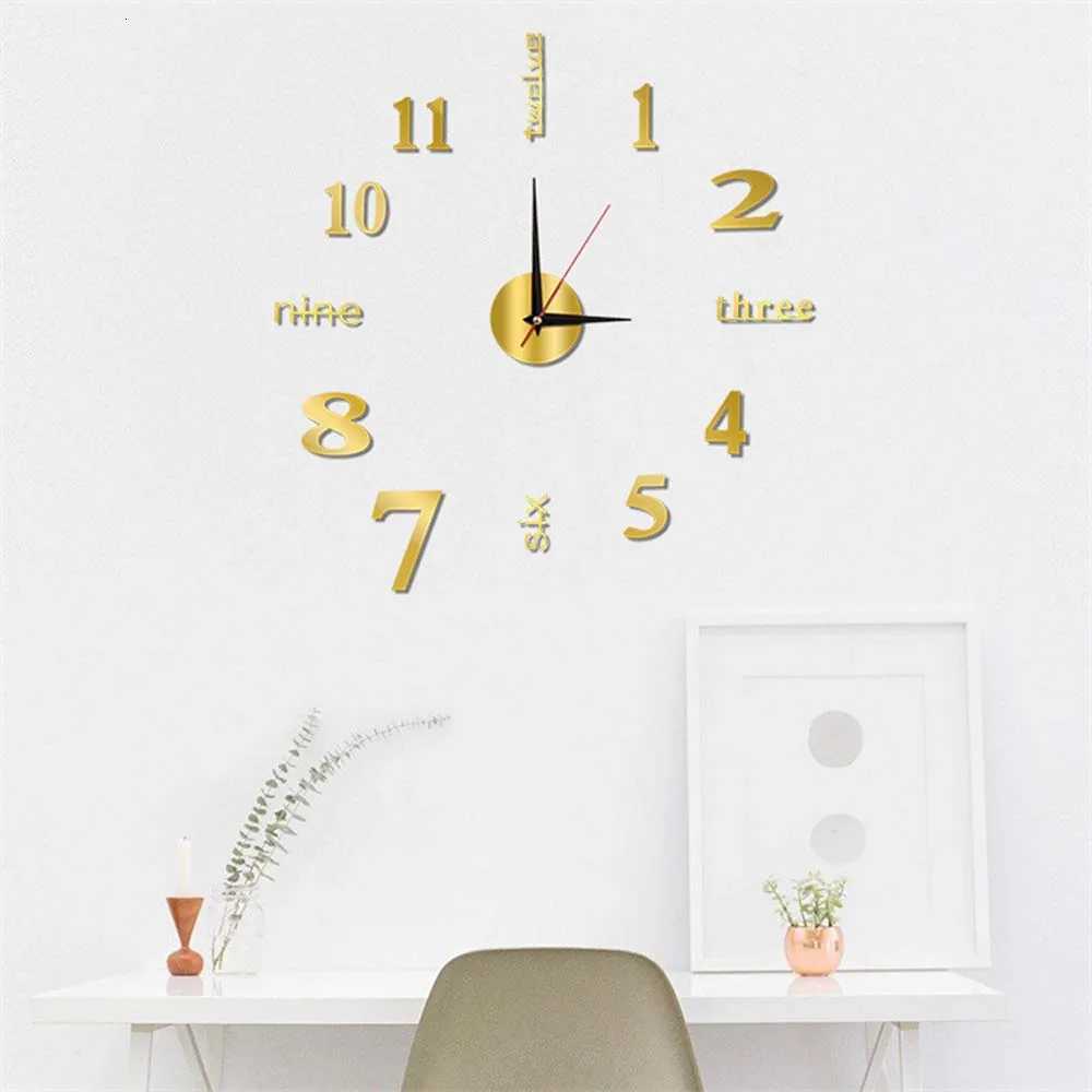 decorative wall clock no drilling required used for the living room modern minimst hanging wall clock silent C251015