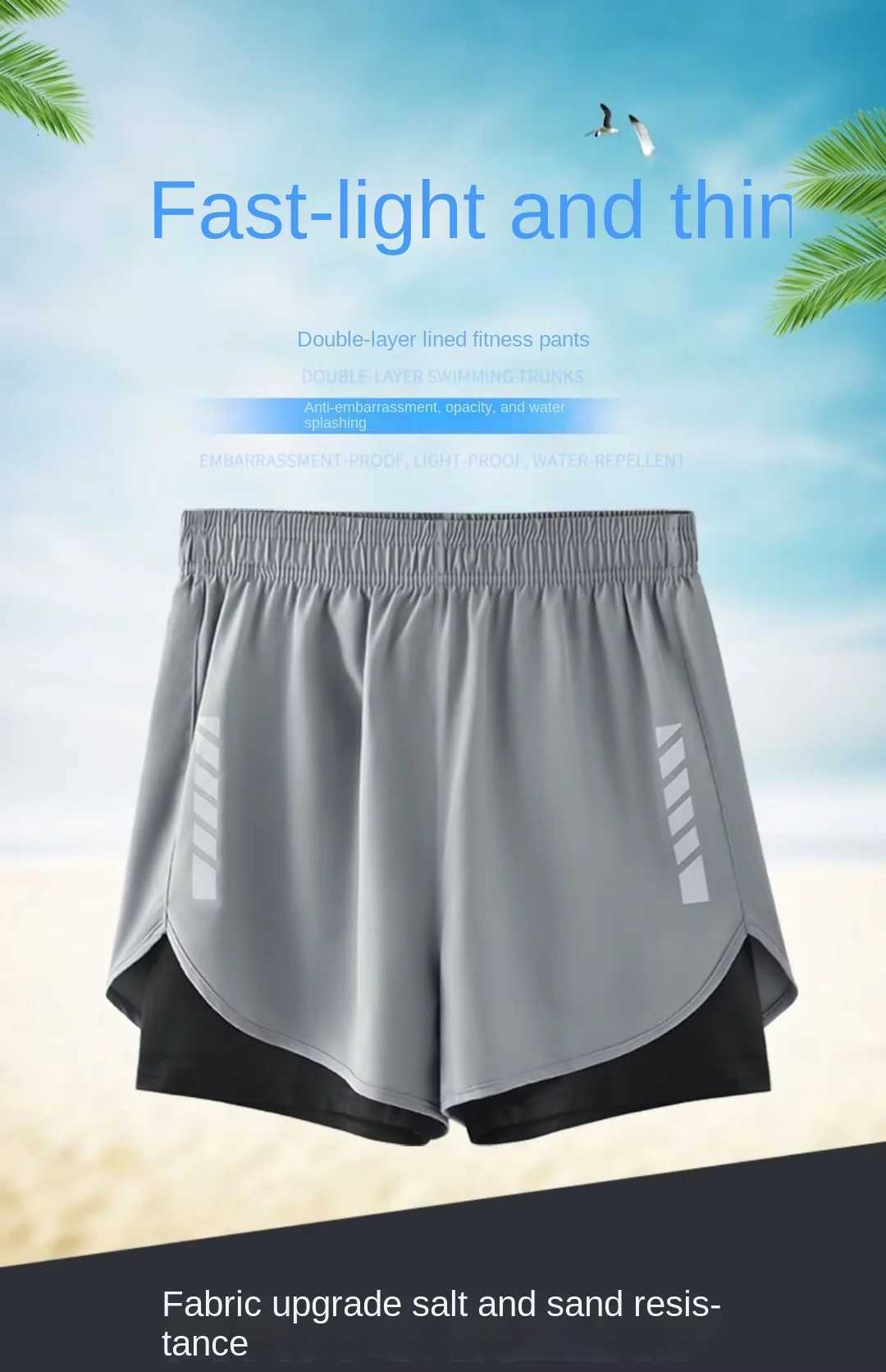 American sports shorts for mens running quick drying ice silk lining for training fitness basketball and shorts for summerT251015