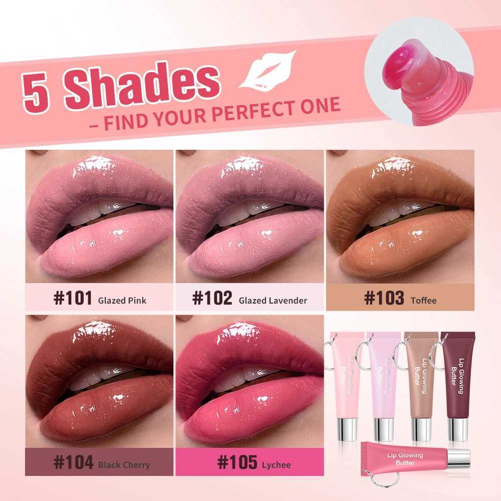 Lips Glosses Keychain 2in1 Design Long Lasting Moisturizing Pink Nourish Lipstick Glowing Butter Makeup Care Shine CosmeticsXJ251015