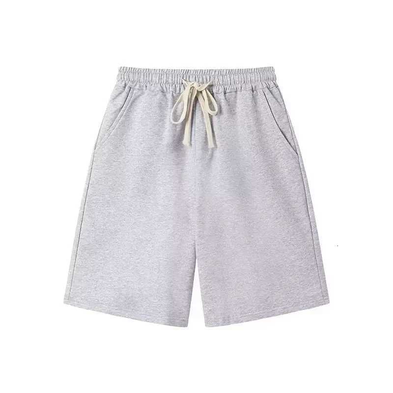 Mens and womens solid color loose sports cotton shorts are suitable for all seasons of casual running sweatpantsT251015