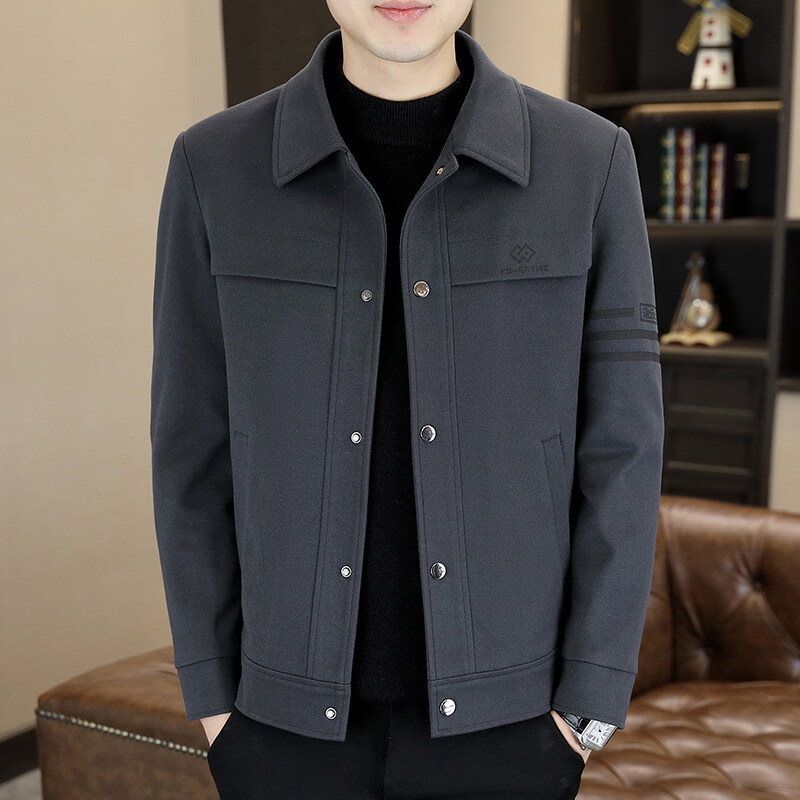 C10181 Half-high collar brushed bottoming shirt men's mid-collar long-sleeved T-shirt sweater autumn and winter double-sided velvet German velvet