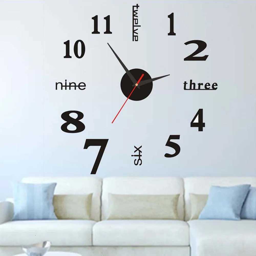 decorative wall clock no drilling required used for the living room modern minimst hanging wall clock silent C251015
