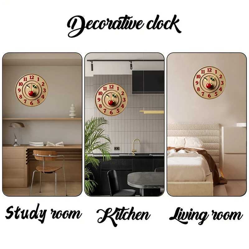 Vintage Themed Wooden Round Silent Hanging Wall Clock Suitable For Living RoomOfficeStudy RoomBedroom Home Decoration C251015