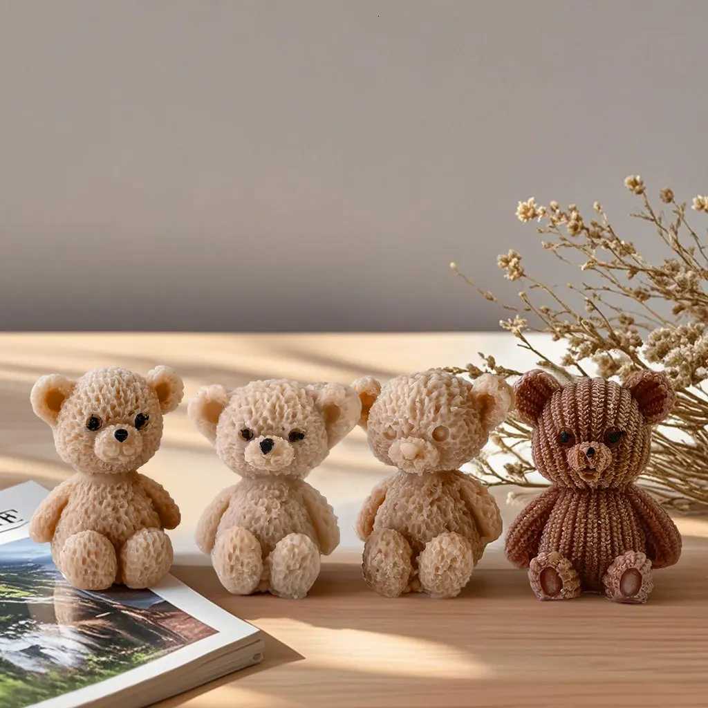 DIY Mini Bears Silicone Mold Aroma Candle Resin Ornament Mould Handmade Candy Chocolate Making Baking Molds C251015