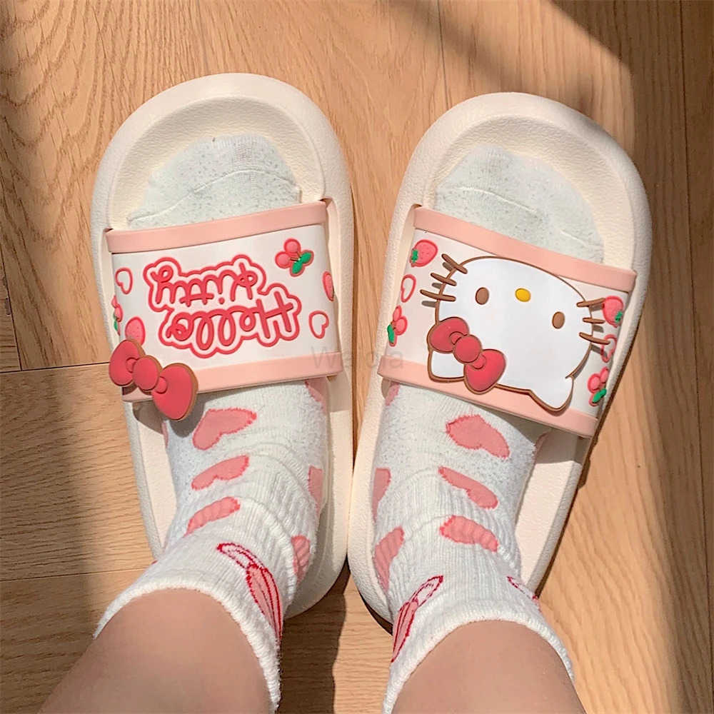 Sanrio Cute Hello Kitty Slippers Eva Non Slip Slippers Summer Home WomenS Slippers Girl Gift L251015