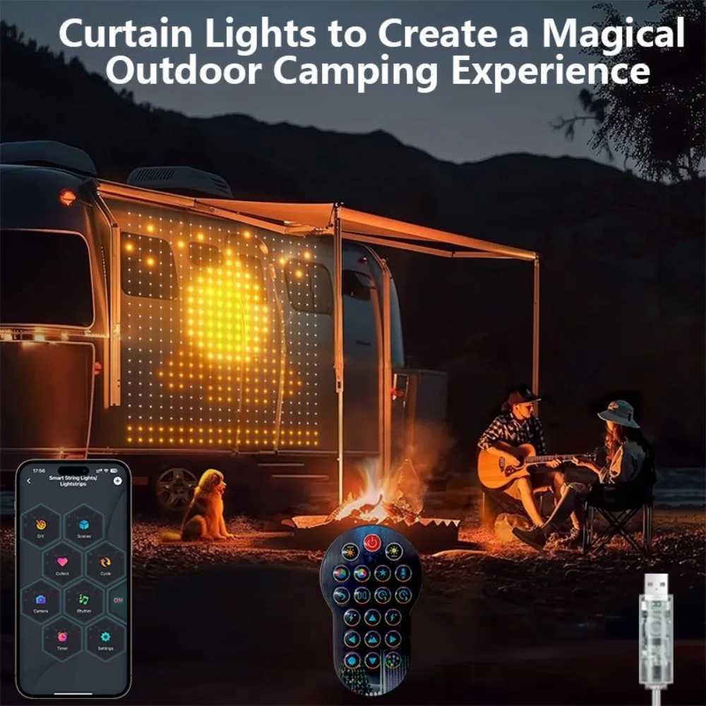 Smart Curtain Lights DIY Color Changing Fairy String Lights Music Sync for Indoor Outdoor Courtyard Garden Christmas Decoration X251015 - view 7