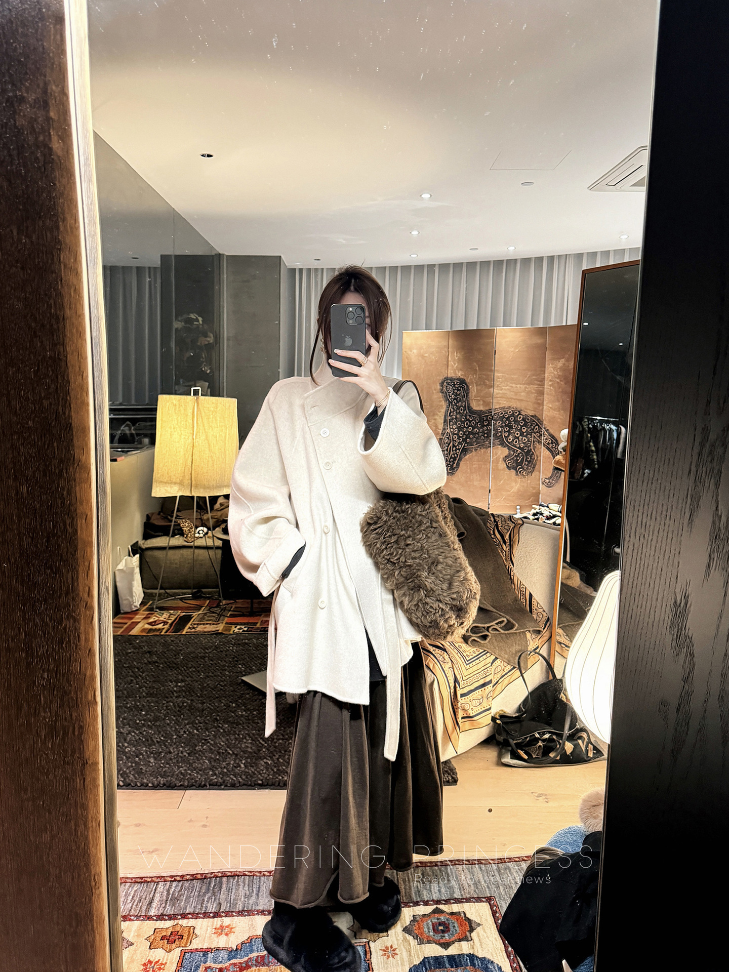 2025 Autumn/Winter New Women's High end Double sided Cashmere Coat Short Autumn/Winter Designer design Jacket Winter New Loose Lace Small Luxury 