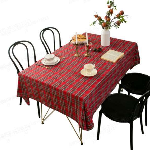 Fashionable tablecloth New Designer American Christmas Tablecloth Fabric Nordic Carnival Coffee Cloth Plaid Dining Mat New Year Table Cover