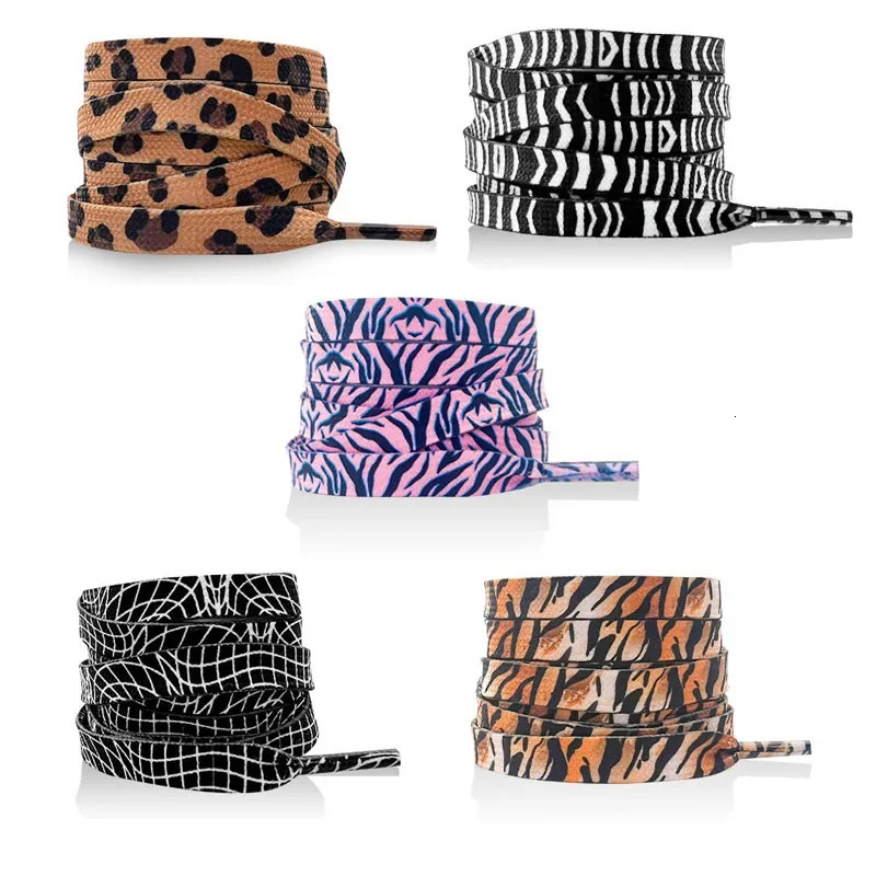 1Pair Animal Pattern Shoelaces Flat AF1AJ Sneakers Shoe Laces TigerSnakeLeopard Print Shoelace for 120140160CM Shoestrings 251014 - view 3