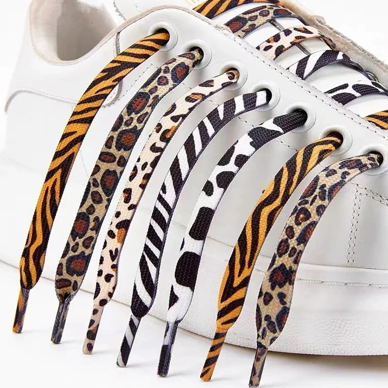 1Pair Animal Pattern Shoelaces Flat AF1AJ Sneakers Shoe Laces TigerSnakeLeopard Print Shoelace for 120140160CM Shoestrings 251014 - view 5
