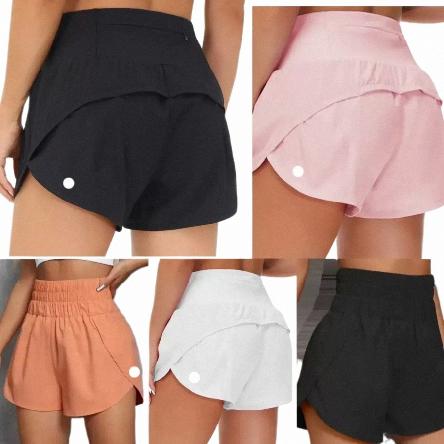 new Speed up Short Women's High Waisted Running Quick Dry Athletic Workout Shorts jump close skin have ed Loose no awkward yoga Pilates Jogging pants l28v#