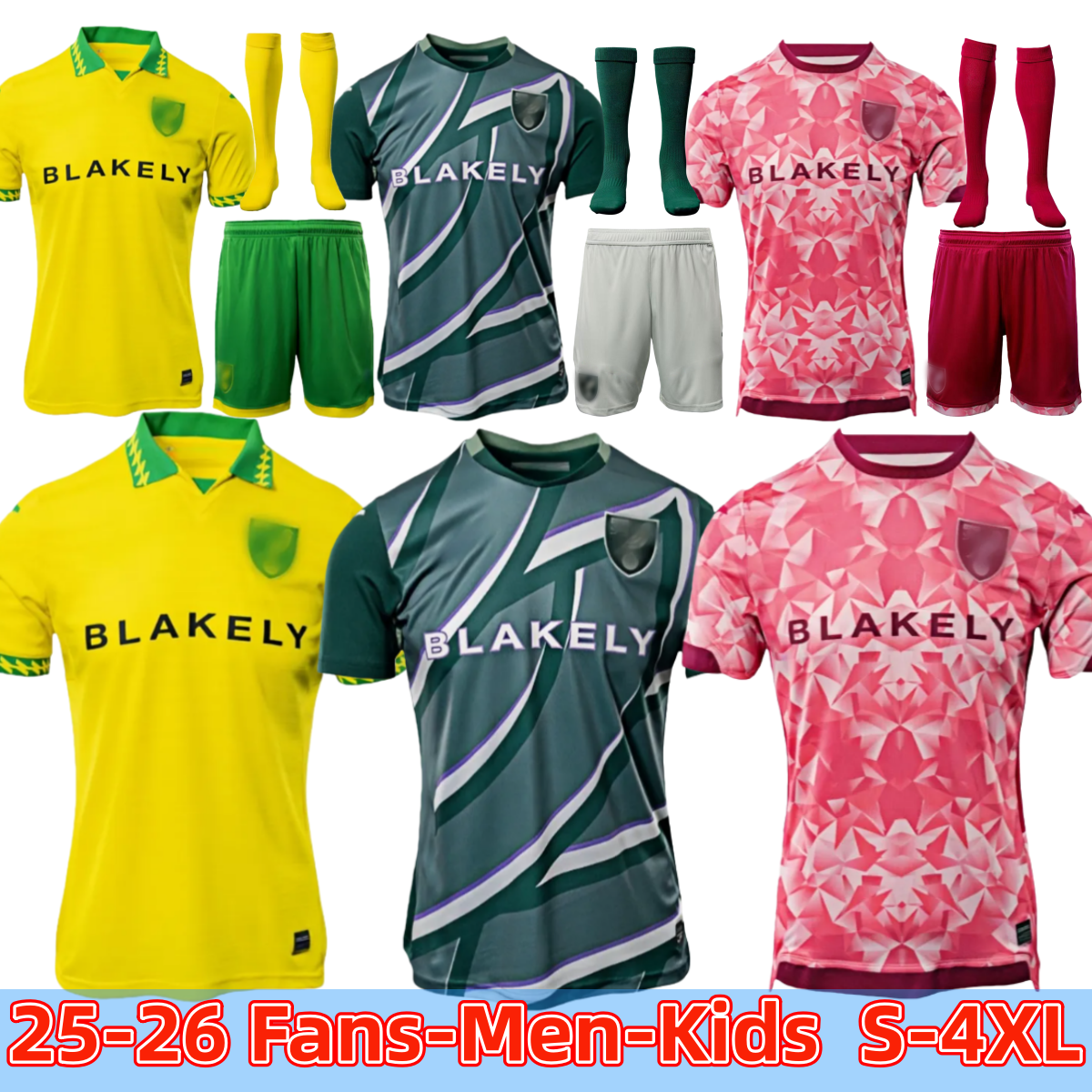 25 26 Norwich CitIes football shirt Soccer Jerseys men Home Kit 2025 2026 football jersey kit tops set 3XL 4XL