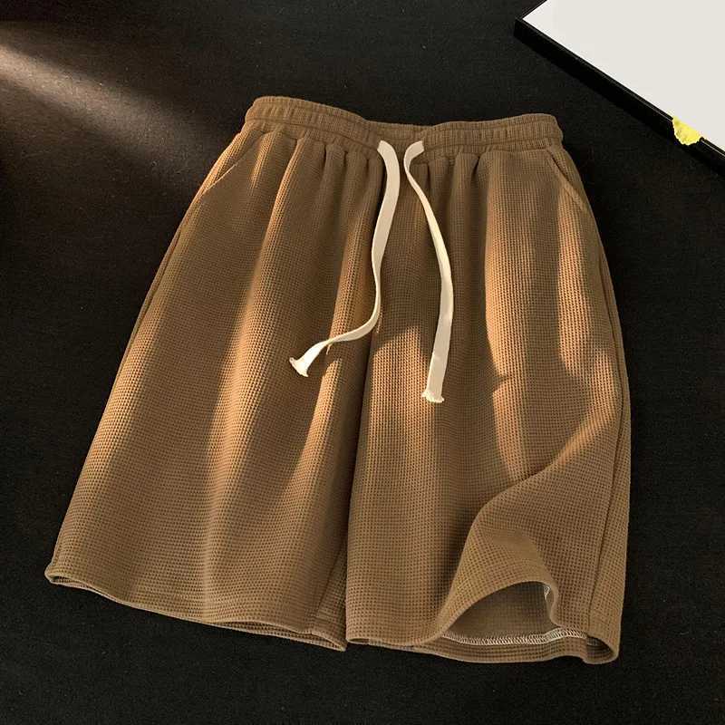 Mens Fashion Shorts New Brand Casual Waffle Luxury Loose Trunks Multi Colors Male Knee Streetwear Korean Style shortsT251015