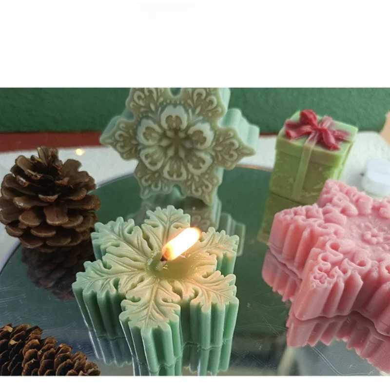 Christmas Snowflakes Silicone Mold DIY Christmas Candle Mold Scented Candle Snowflakes Molds Xmas Handmade Candle Making Mould C251015