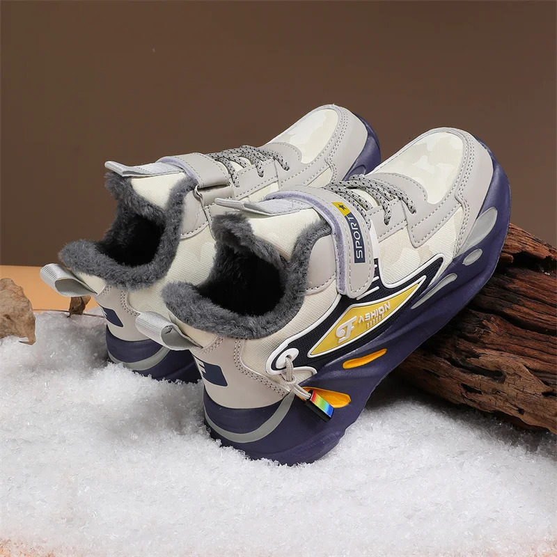 Winter Children Fashion Platform Kids Boys Cotton Sneaker Warm Plush Casual Sports Tennis Shoes 251015 XJ260303