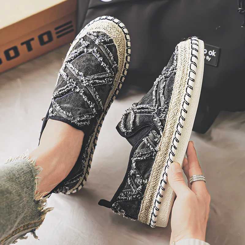 Summer Linen Loafers Men Classic Slip On Causal Shoes Men Espadrilles Canvas Flats Shoes Men Breathable Driving Footwear Male Z251013