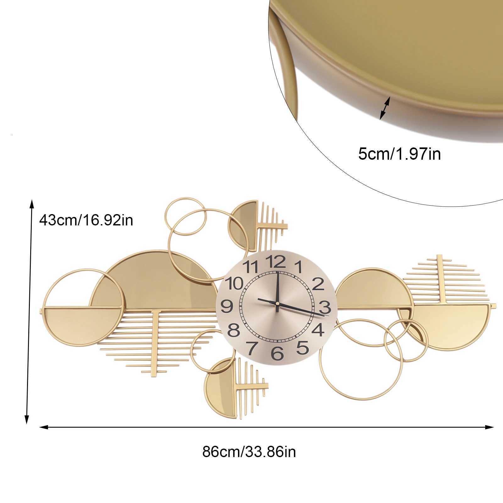 Modern Metal Wall ClockBattery Operated SilentMinimst ClockDecorative Clock for Living Room Bedroom Gold C251015
