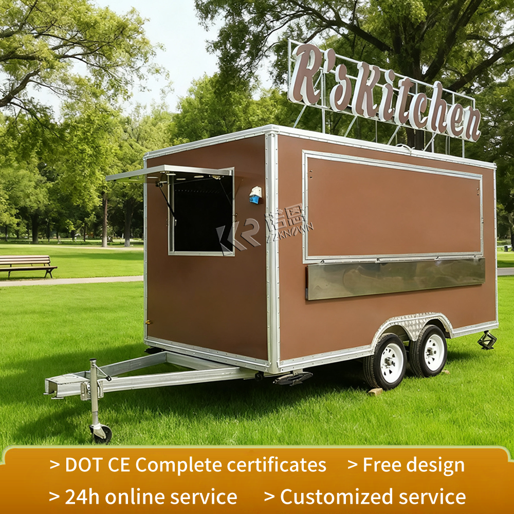 Custom Mobile Food Truck Fully Equipped Kitchen Bar Trailer CE Certified Catering Trailer UK Street Food Trailer
