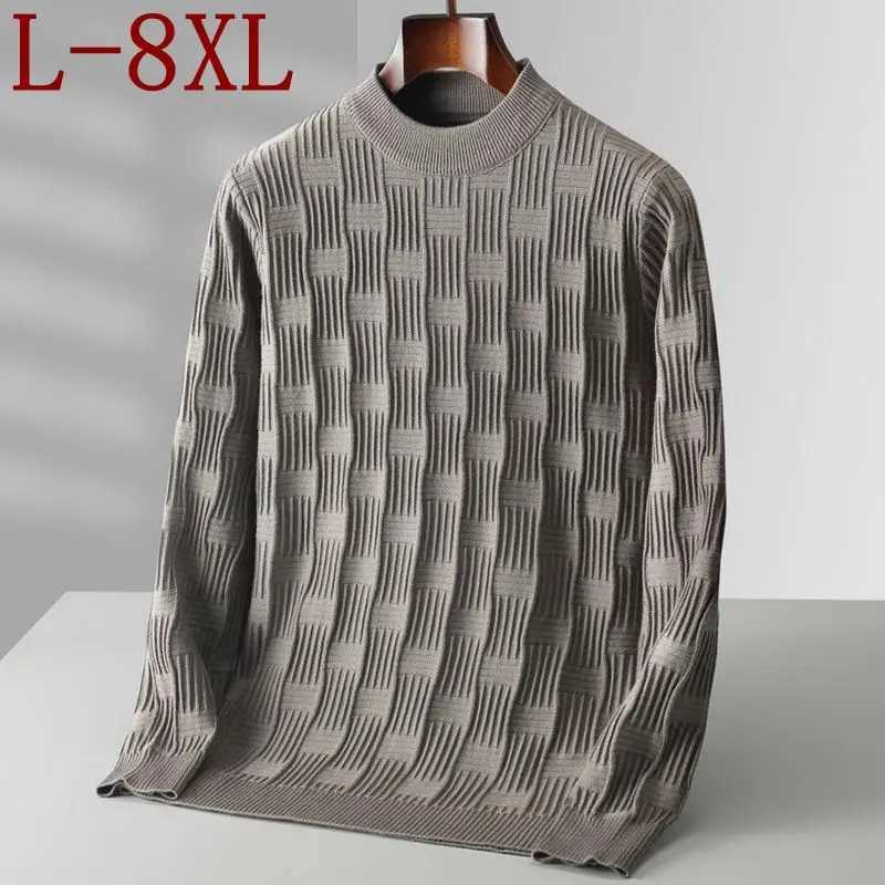 8XL 7XL 6XL 2023 New Fall Winter High End Turtleneck Sweater Men Soft Warm Mens Christmas Sweaters Casual Cashmere Pullover Man J251015