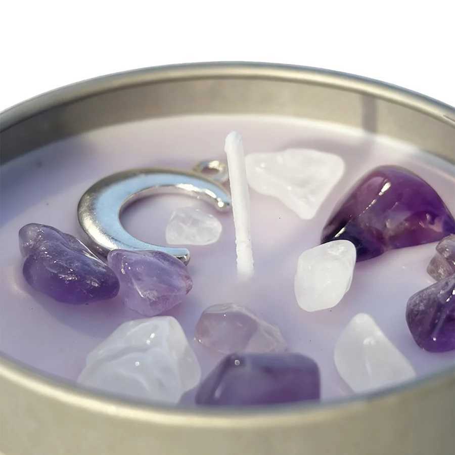 Law of Attraction Peace Ritual Candle Lavender Chamomile Aroma with Heng Crystals Great for Holiday Gifting Christmas C251015