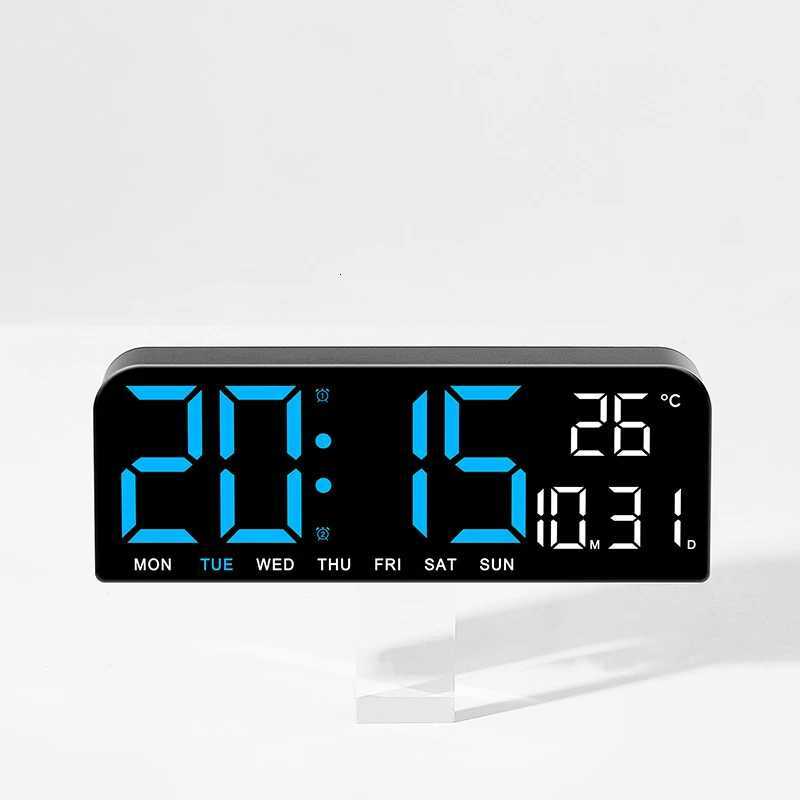 Large LED Digital Wall Clock Temperature Date Week Display Countdown Table Clock Brightness Adjustment Two Alarm 1224h Clock C251015