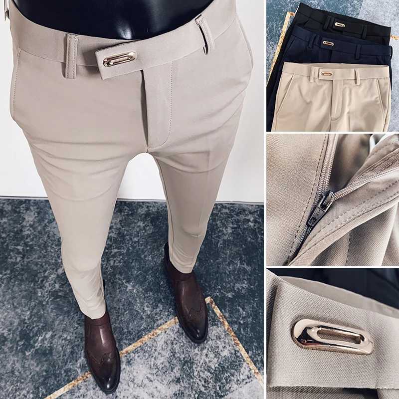 2025 Spring and Summer New Mens Casual Business Dress Pants Fashion Social Solid Wedding Party Suit Pants Slim Fit Suit Pants L251015