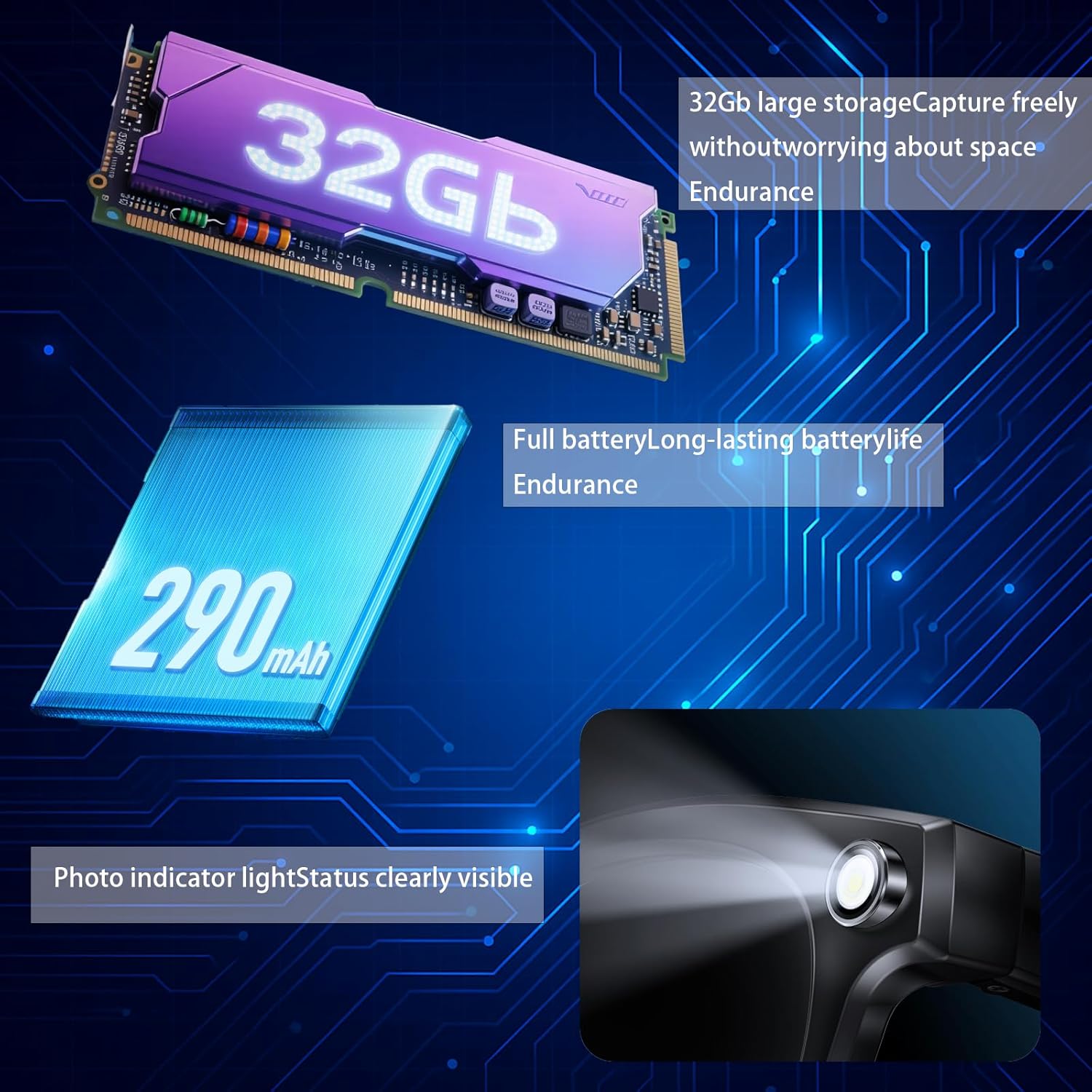 AI Smart Glasses with Chat & GPT 1080P HD Camera Video Recording Glasses with Audio Bluetooth Sunglasses with Camera