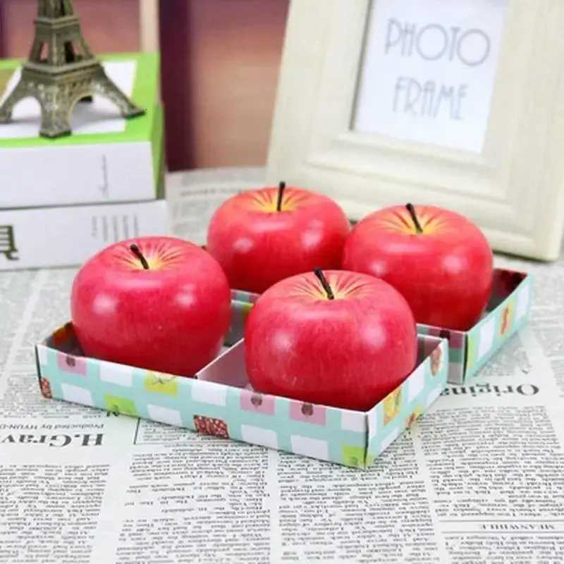 1 Pcs New Simulation Red Apple Candle Suitable Family Celebrate Birthday Christmas Decoration Supplies Home Desktop Ornament C251015
