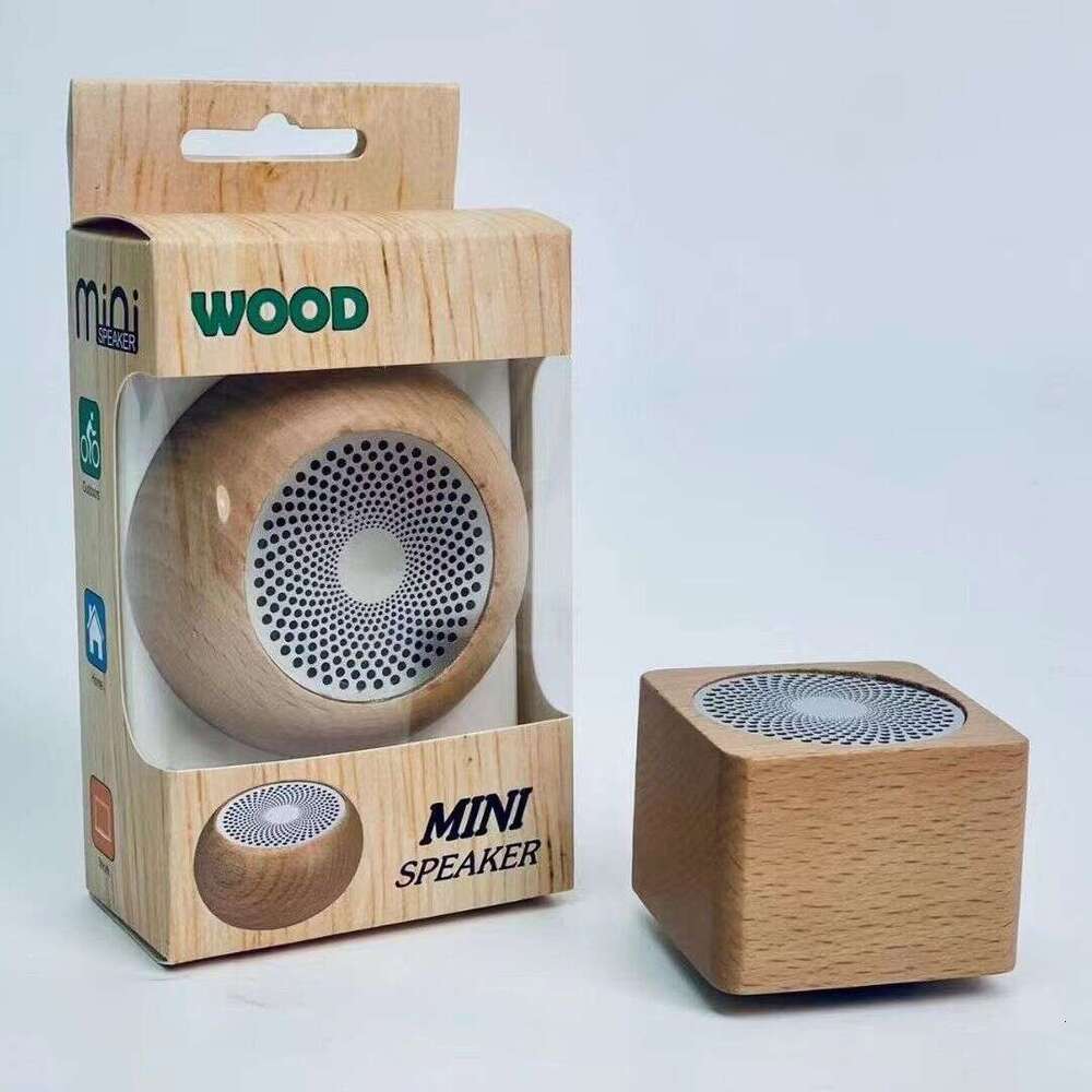 CY Portable Subwoofer Gift Mini Wooden Wireless Solid Wood Bluetooth Speaker