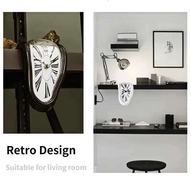 Melting Clock Melted Clock Gift Decor Art Inspired Wall Clock Twisted Shelf Hanging Surrest for Decorative Shop Office Home C251015