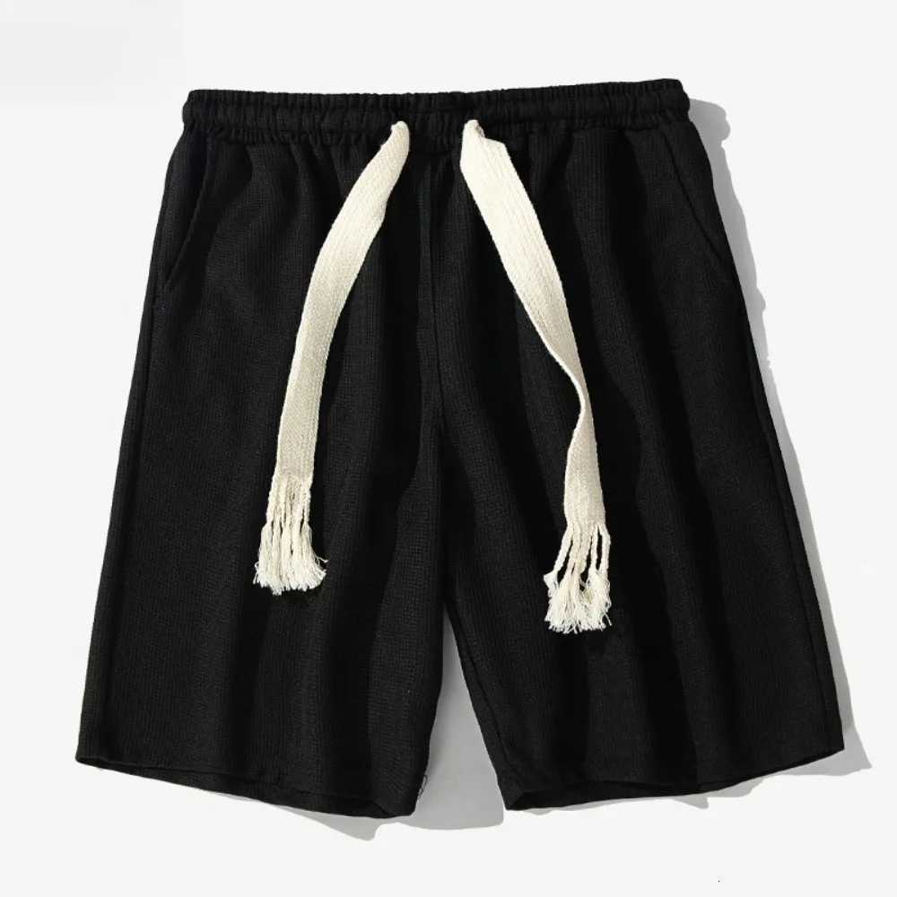 Simple solid color casual loose 2025 new mens sports morning running wear versatile shorts cottonT251015