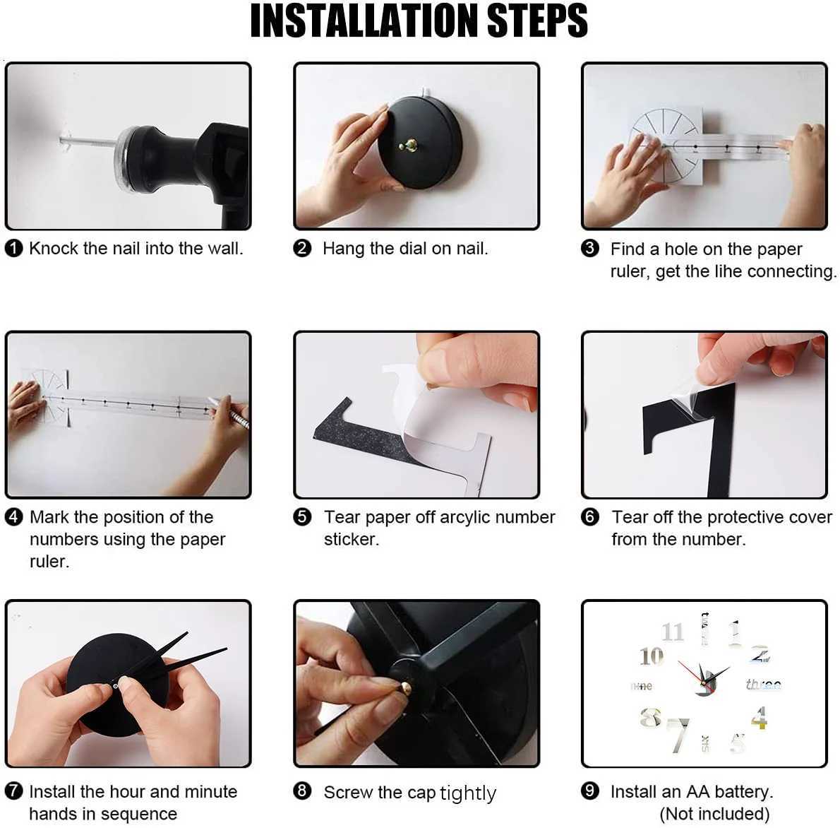 3D Large Wall Clock DIY Mirror Wall Stickers For Home Living Room Decor Frameless Quartz Clocks Self Adhesive Hanging Watches C251015