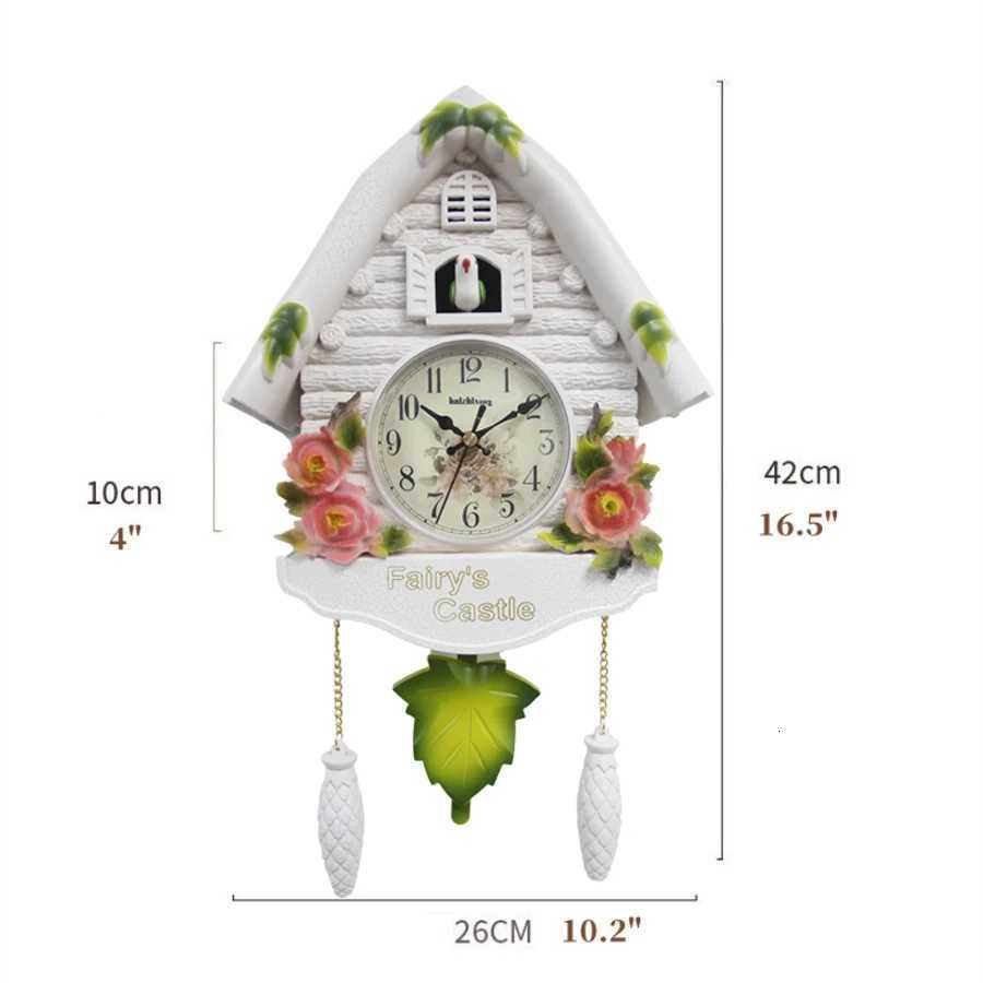 1pc Cuckoo Wall Clock Daytime Hourly Alarm Pendulum Quartz Watch Silent Wall Clock for Home Living Room Decoration Wall Art C251015