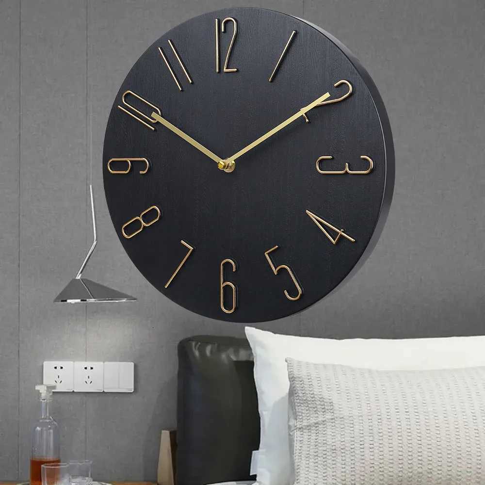 Wall clock living room household hanging fashion clock light luxury modern simple hanging wall ultraquiet minimst C251015