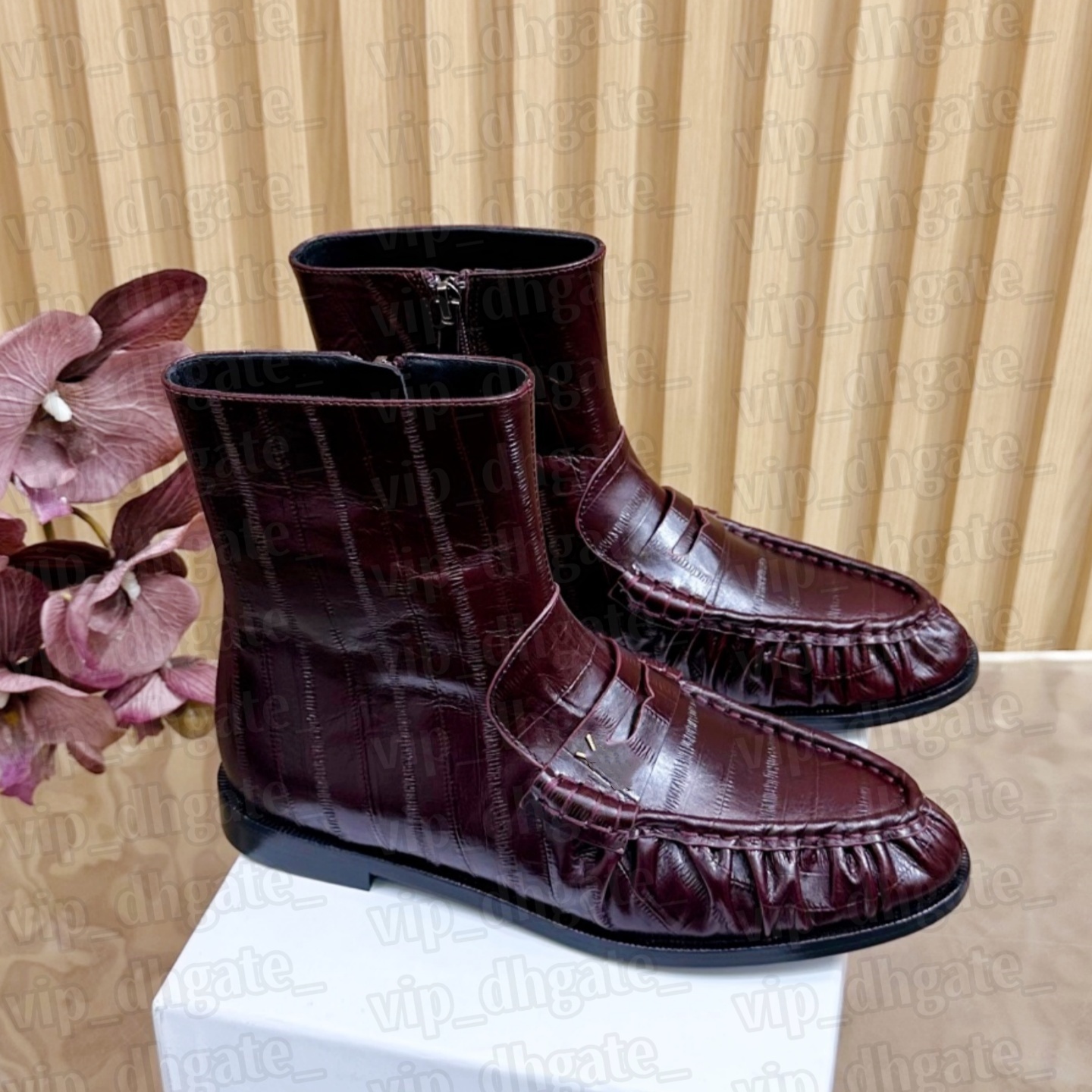 High quality Mini Ankle boot Womens Mule shoe Designer boot Luxury booties Suede Black Leather crocodile Knight travel boot Fashion Outdoor sport Casual Wedge boots