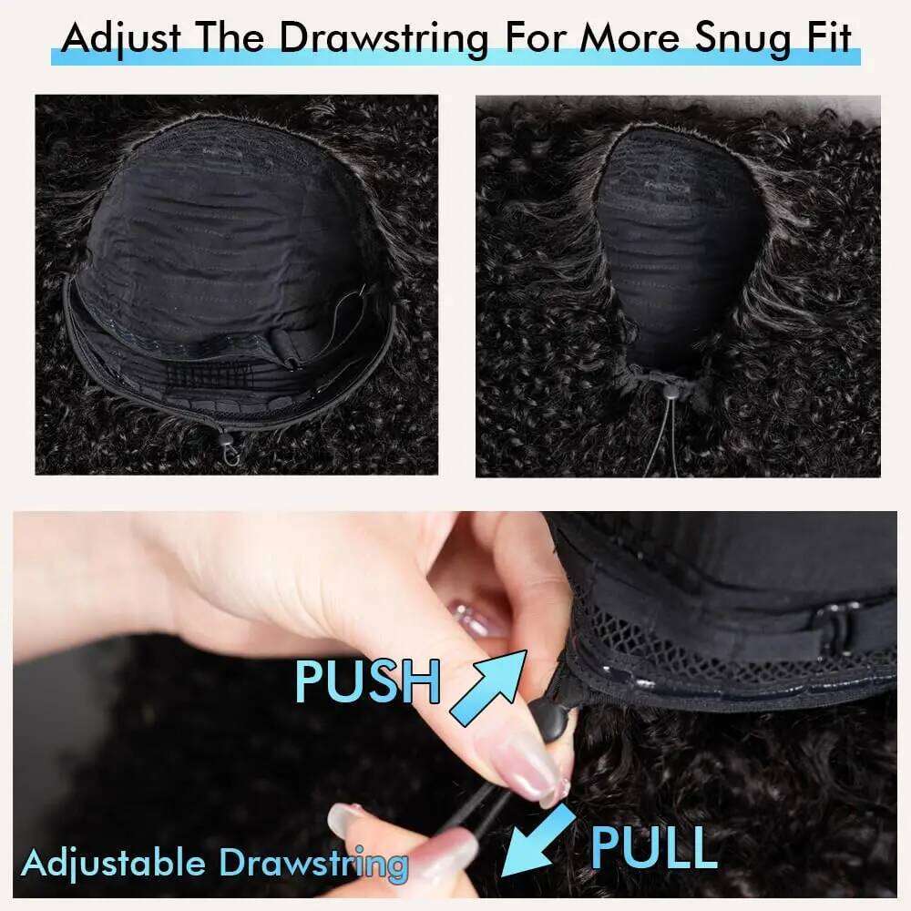 Wig Kinky 200% Density Remy Curly 100% Human Hair No Leave Out Upgrade Glueless Clip In Half Wigs For Women Xiusiyuan251015