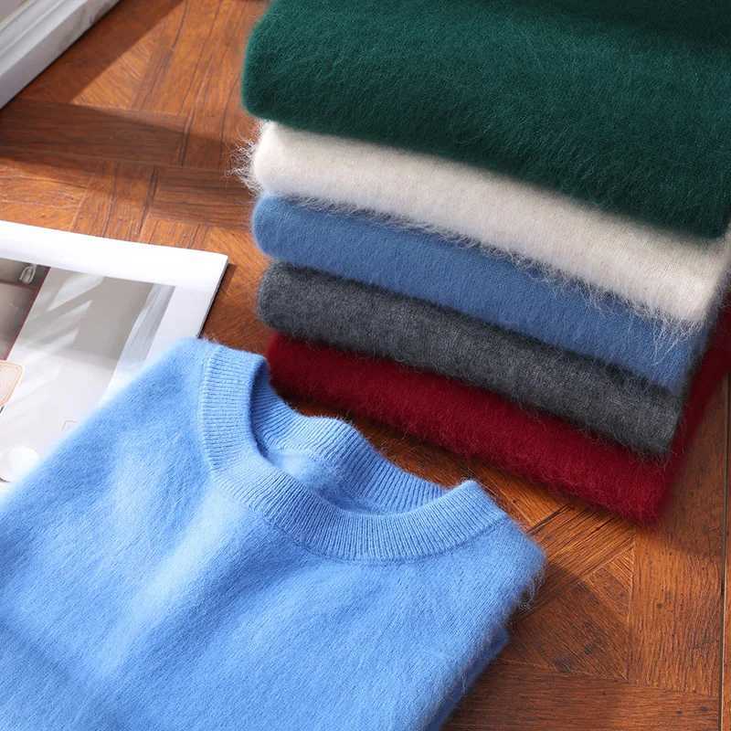 Mens 100 pure Mink Cashmere Sweater ONeck Pullovers Knit Large Size Mink Sweater Winter New Tops Long Sleeve HighEnd Jumpers J251015