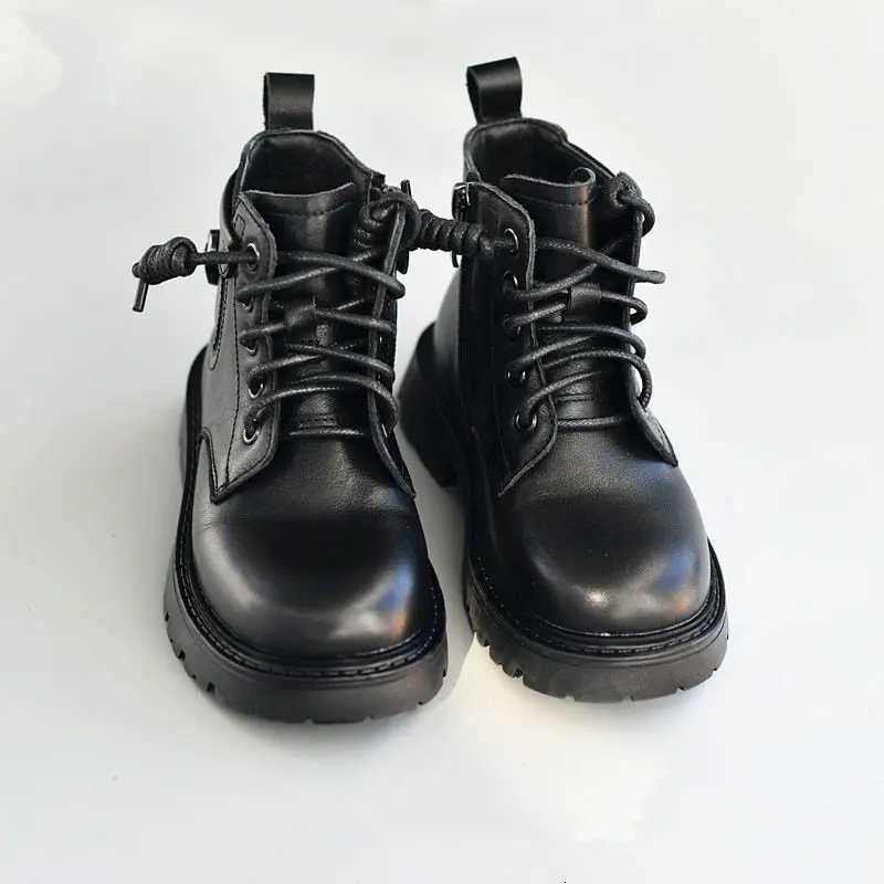 Autumn Childrens Ankle Boots Genuine Leather Winter Kids Snow Boots Soft Cowhide Fashion Girls Casual Shoes Boys Leather BootsT251015