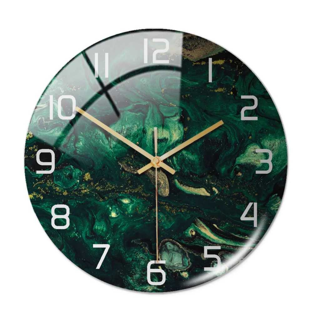 Luxury 3D Acrylic Black Gold Marble Pattern Wall Adhesive Clock Metal Needle Silent Clock Mechanism Modern Living Room Home Deco C251015