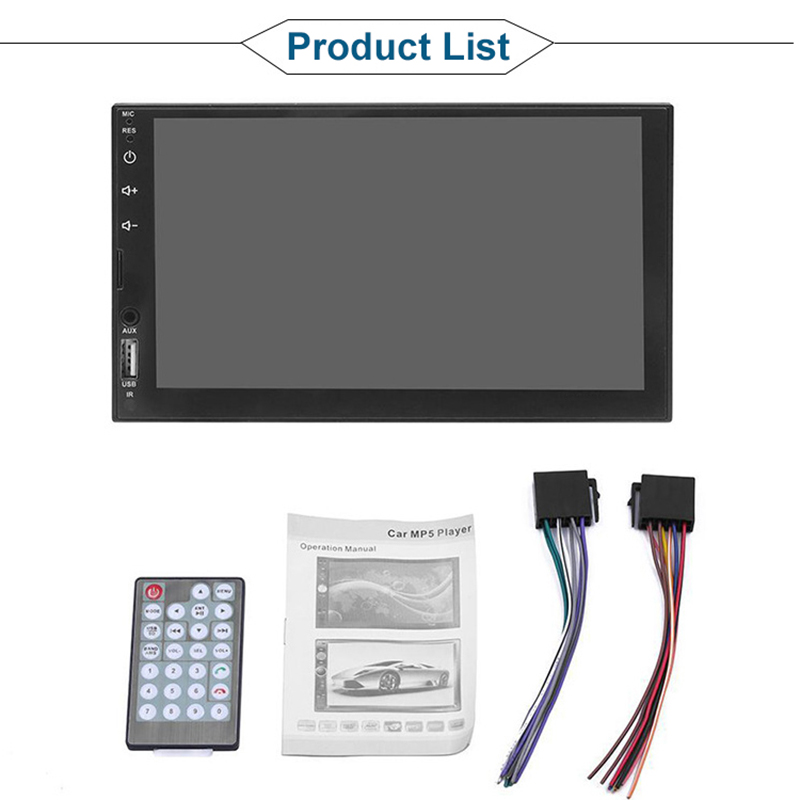 Universal 2 Din Car Radio 7" Touch Screen Multimedia Player Car Player Universal MP5 Player Audio USB TF Bluetooth With Rearview Camera And SWC