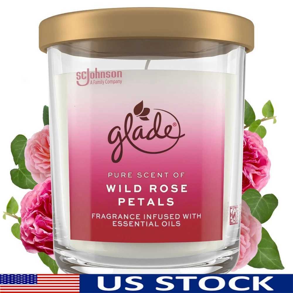 Large Jar Scented Candle Wild Rose Petals 16 oz 85 Hours Burn Time Floral Aroma Container Candle Home Dcor Gift C251015