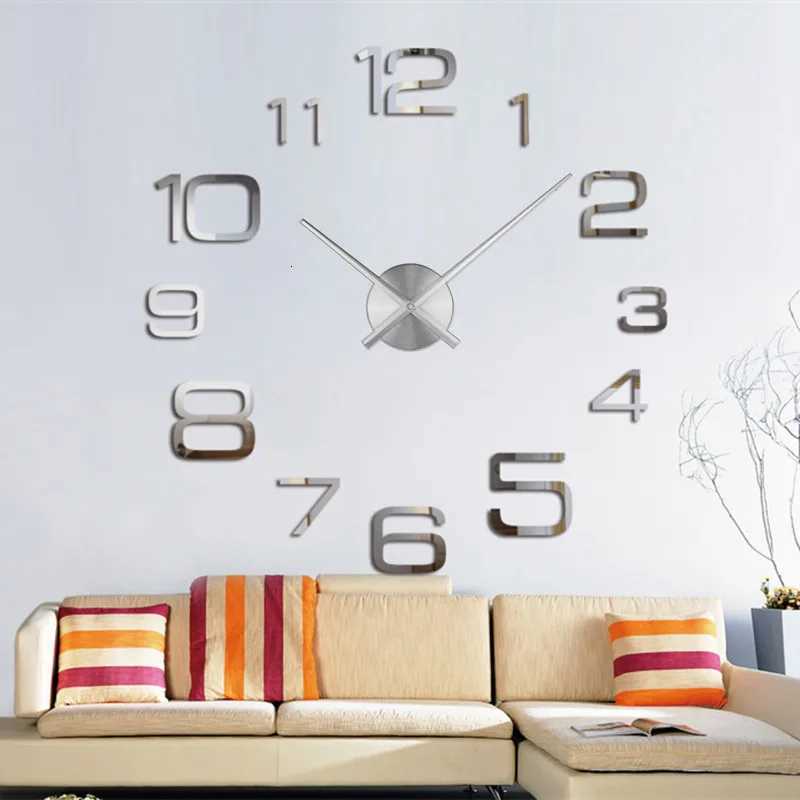 2025 Modern Design Large Wall Clock 3D DIY Quartz Clocks Fashion Watches Acrylic Mirror Stickers Living Room Home Decor Horloge C251015