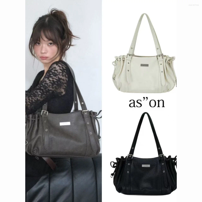 Duffel Bags ASON Roaming Bag Korean Brand Dumpling AS Skin Surface Motorcycle Single Shoulder Underarm Large Capacity Handbag